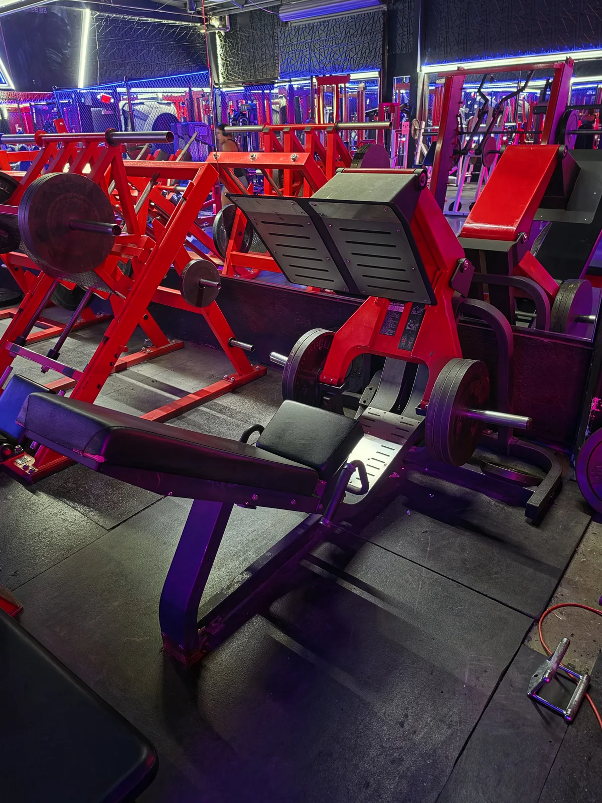 Pivoting plate-loaded leg press at Iron Arms Gym