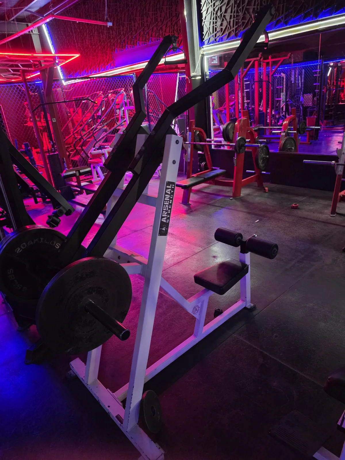 Arsenal plate-loaded lat pulldown with rotating handles at Iron Arms Gym