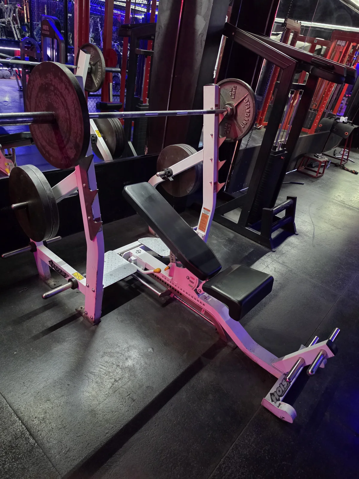 Hoist adjustable incline bench press station at Iron Arms Gym