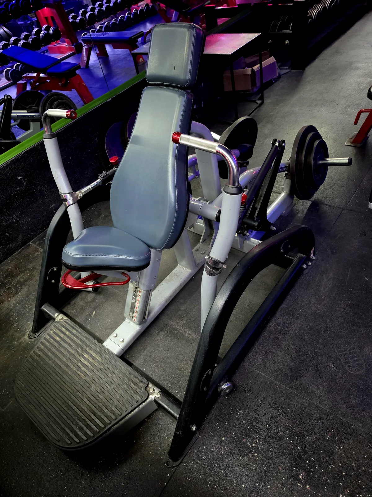 Nautilus plate-loaded decline chest press at Iron Arms Gym