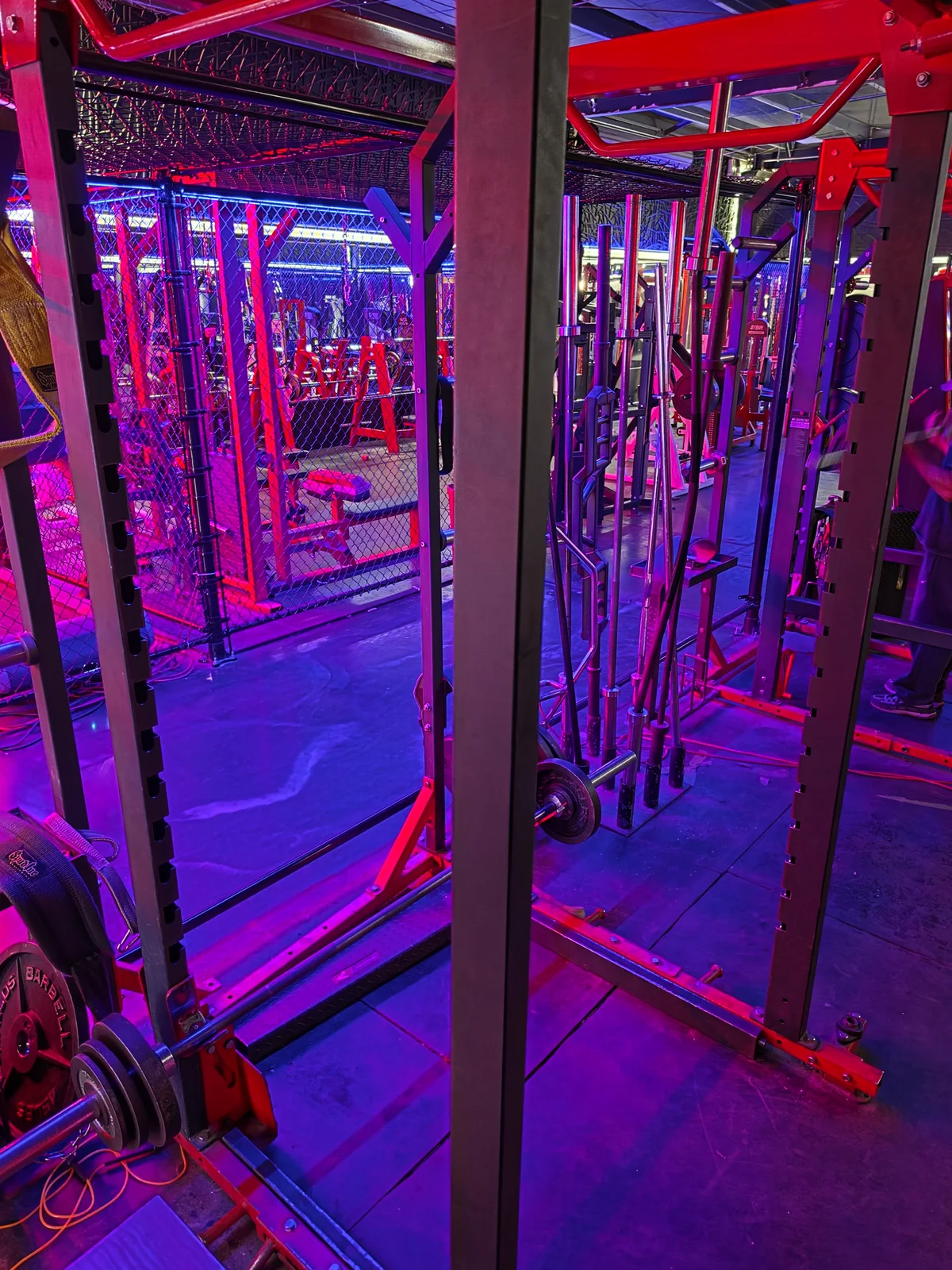 Two squat racks at Iron Arms Gym