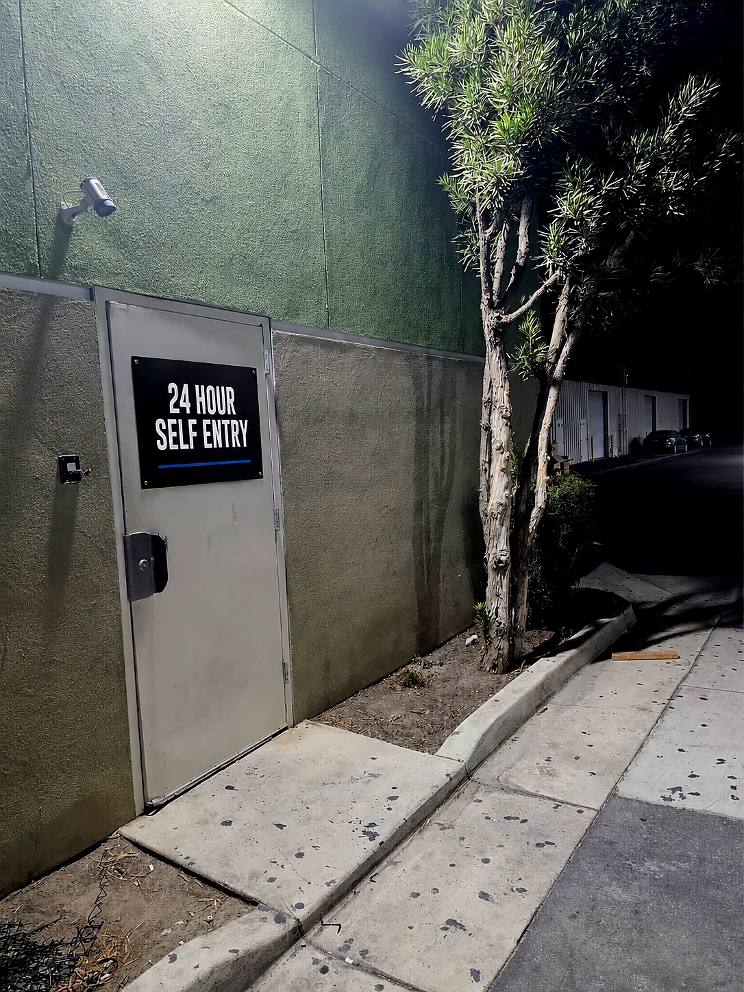 24-hour member self-entry door at Iron Arms Gym in Bakersfield
