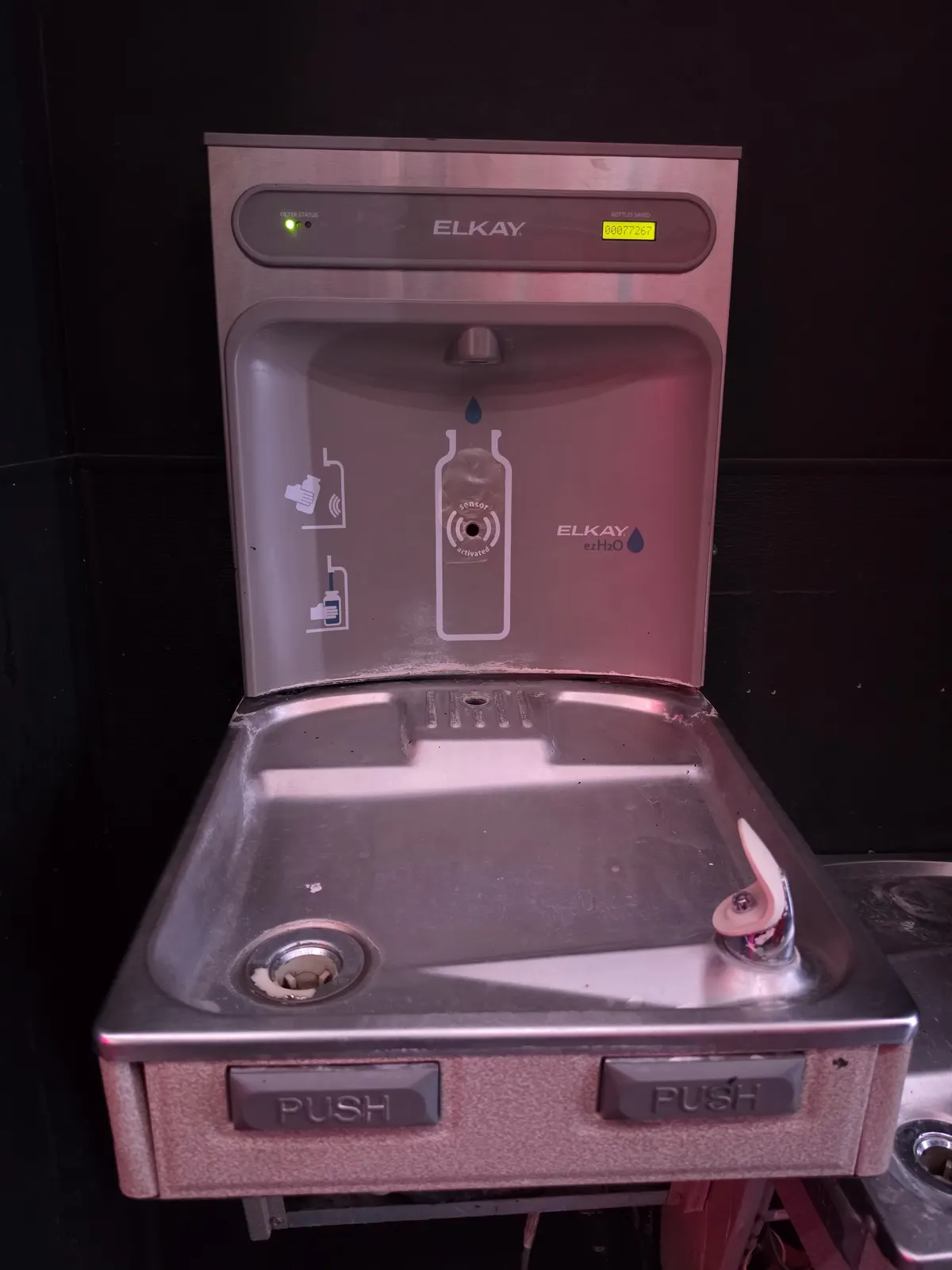 Water station inside Iron Arms Gym